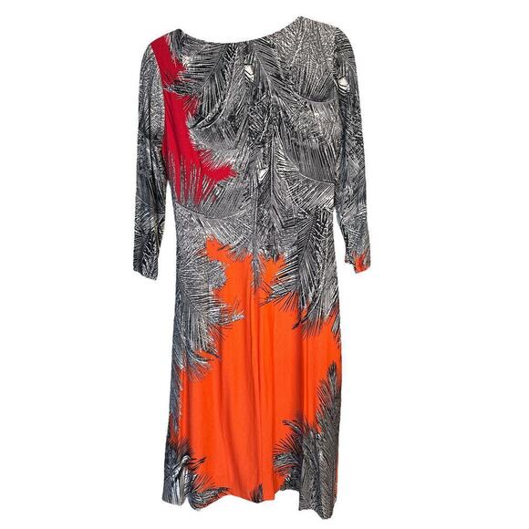 Muse Womens Stretch Jersey Knit Bright Knee Length Ruched Dress Sz 12 Multicolor - Picture 6 of 7